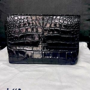 Black VINCE Crocodile Clutch Genuine Leather